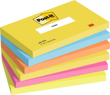 POST-IT® Haftnotizen 655TFEN 6 Blöcke à 100 Blatt 127 x 76 mm farbig sortiert
