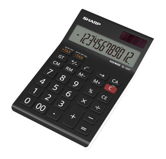 SHARP Tischrechner EL-124TWH 12-stellig schwarz