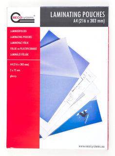 RECOsystems Laminierfolie A4 2x 75 mic glänzend 100 Stück