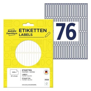 AVERY ZWECKFORM Vielzwecketiketten 3322 1.976 Stück permanent 37 x 5 mm weiß