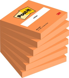 POST-IT® Haftnotizen 654NOR 6 Blöcke à 100 Blatt 76 x 76 mm vitalorange