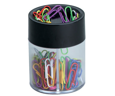 ALCO Büroklammernspender 2218 inkl. 30 Klammern magnetisch schwarz/transparent