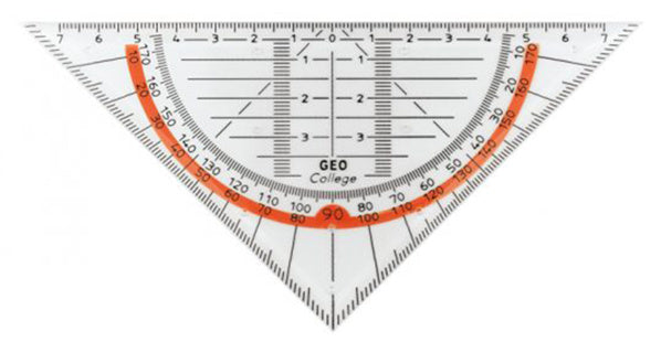 ARISTO Geodreieck College 23001 ohne Griff 16 cm transparent