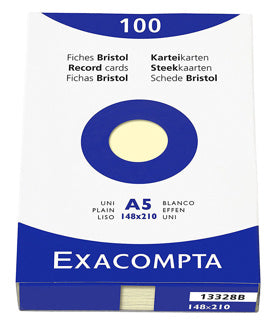 EXACOMPTA Karteikarten 100 Stück DIN A5 glatt gelb