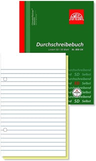OMEGA Durchschreibebuch 808 OK DIN A5 2x 50 Blatt liniert selbstdurchschreibend
