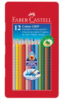 FABER-CASTELL Buntstifte Colour Grip 12 Stück im Metalletui