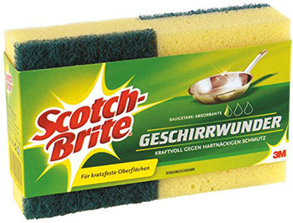 SCOTCH-BRITE Schwamm Geschirrwunder 2 Stück gelb/grün
