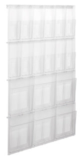HELIT Wanddisplay H6812302 Placativ 18 Fächer 6 x A4 und 12 x 1/3 A4 transparent