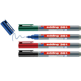 EDDING Whiteboardmarker 361 mit Rundspitze 1 mm 4 Stück