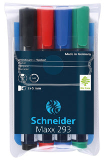 SCHNEIDER Boardmarker Maxx 293 Keilspitze 4 Stück mehrere Farben