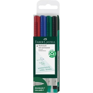 FABER-CASTELL Marker Multimark non-permanent 1514 F 4er Etui