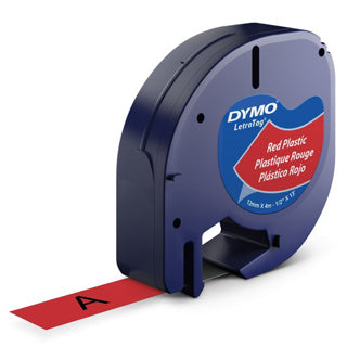 DYMO Schriftband LetraTag® S0721630 12 mm x 4 m schwarz auf rot