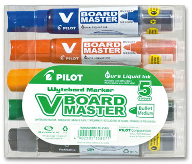 PILOT Boardmarker V-Board 5080 5 Stück mit Rundspitze farbig sortiert