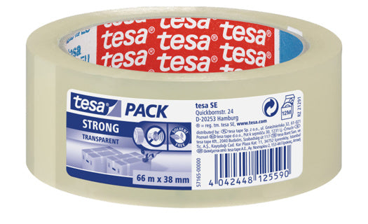 TESA Klebeband 57165 strong 38 mm x 66 m transparent