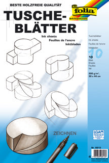 FOLIA Tuscheblätter 200 g 30 x 44 cm 10 Blatt weiß
