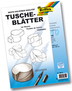 FOLIA Tuscheblätter 200 g 22 x 30cm 10 Blatt weiß