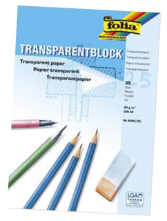 FOLIA Transparentpapierblock DIN A4 80 g/m2 25 Blatt