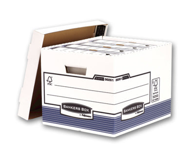 FELLOWES Archivbox Bankers Box 33.5 x 29.2 x 40.4 cm blau/weiß