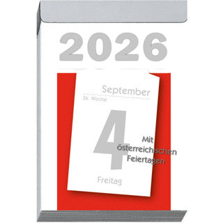 LEYKAM Tagesabreißkalender KA04 1 Tag pro Seite 83 x 128 mm 2026