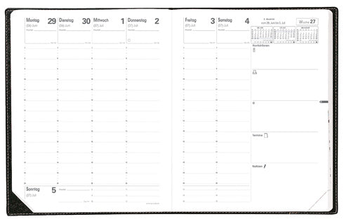 QUO VADIS Kalender Pre 777 21 x 27 cm 1 Woche auf 2 Seiten 2026 sortiert