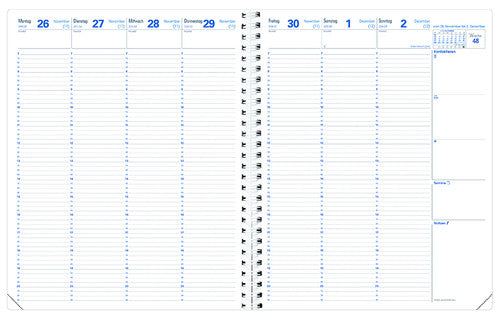 QUO VADIS Kalender Eurequart 24 x 30 cm 1 Woche auf 2 Seiten 2026 sortiert