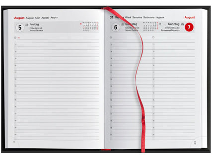 Buchkalender Classic 988 A5 1 Tag pro Seite 2026 sortiert