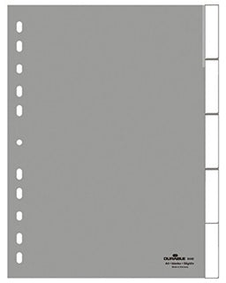 DURABLE Register 6440 A4 5-teilig blanko PP 12 µm grau