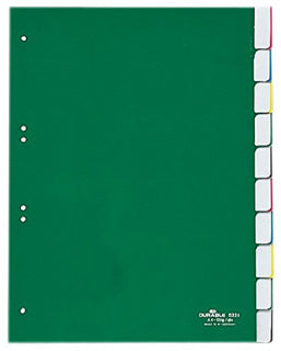 DURABLE Register 6221 A4 10-teilig blanko mit Deckblatt PP 13 µm grün