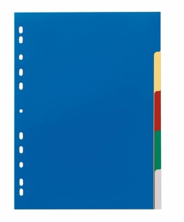 DURABLE Register 6730 A4 5-teilig blanko mit Deckblatt PP 12 µm mehrfarbig