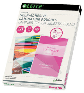 LEITZ Laminierfolien A4 selbstklebend 100 Stück glänzend