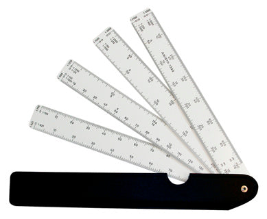 ARISTO Fächermaßstab 1322 4 Fächer 1:625:750:1000:1250:1500:2000:2500:5000 weiß