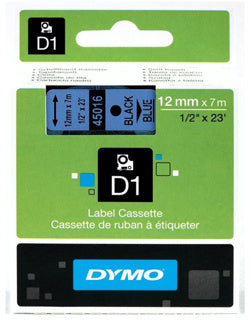 DYMO Beschriftungsband 45016 12 mm x 7 m schwarz/blau