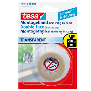 TESA Montageband Powerbond 55743 19 mm x 1.5 m transparent