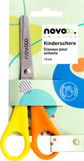 NOVOOO CREATIVE Kinderschere für Linkshänder 13 cm gelb-orange