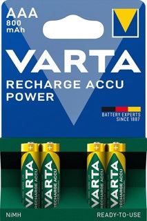 VARTA Batterien Accu NiMH AAA R2U 800 mAh wiederaufladbar 4 Stück
