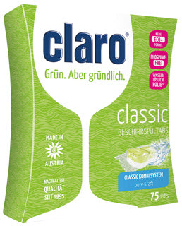 CLARO Geschirrspültabs ÖKO Classic 75 Stück