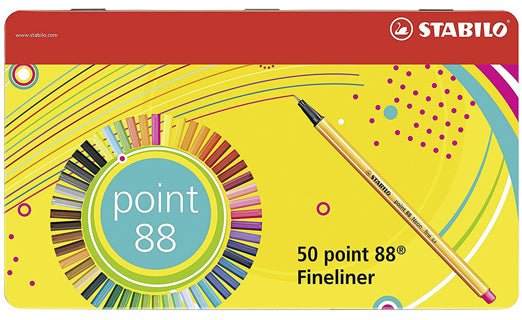 STABILO Fineliner Point 88 50 Stück im Etui mehrere Farben