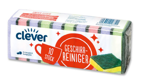CLEVER Reinigungsschwämme 10 Stück mehrere Farben