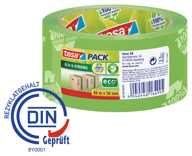 TESA Verpackungsband 58156 Eco & Strong 50 mm x 66 m grün