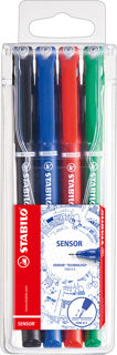 STABILO Fineliner Sensor 189/4 4 Stück 0.3 mm mehrere Farben