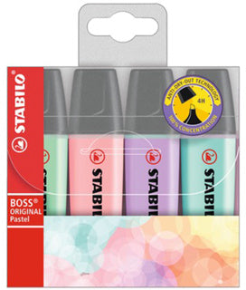 STABILO Textmarker Boss 70 4 Stück 2-5 mm pastell mehrere Farben