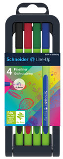 SCHNEIDER Fineliner 191094 Line-Up 4 Stück 0.4 mm mehrere Farben