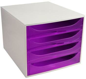 EXACOMPTA Schubladenbox Multiform 228619D A4 grau/violett