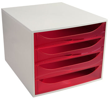 EXACOMPTA Schubladenbox Multiform 228654D A4 grau/pink
