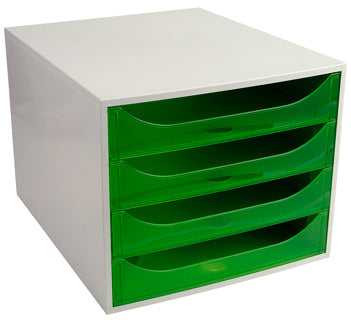 EXACOMPTA Schubladenbox Multiform 228697D A4 grau/grün