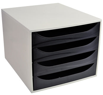 EXACOMPTA Schubladenbox Multiform 2286014D A4 grau/schwarz