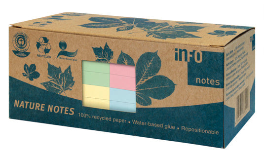 INFO NOTES Haftnotiz Recycling 75 x 75 mm 12 Stück à 100 Blatt