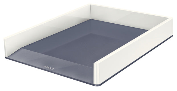 LEITZ Briefkorb 5361 WOW Duo A4 weiß/grau metallic