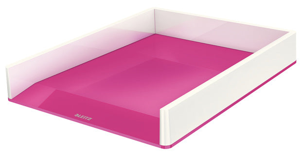 LEITZ Briefkorb 5361 WOW Duo A4 weiß/pink metallic