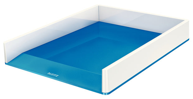 LEITZ Briefkorb 5361 WOW Duo A4 weiß/blau metallic